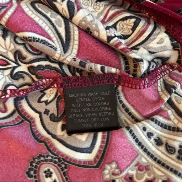 INC Womens Magenta Paisley V-Neck Sleeveless Jersey Maxi Dress Plus Size 1X - Picture 10 of 10